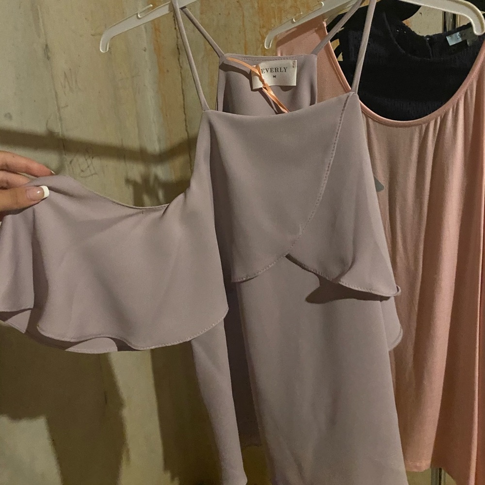 Everly purple blouse. Cut out sleeve